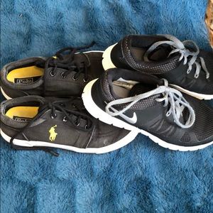 Pair of Nike and Polo shoes